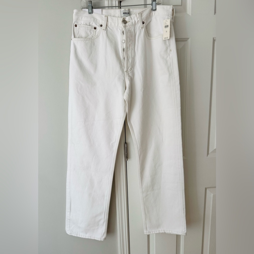 AGOLDE Kelly High-Rise Relaxed Straight Jeans in Milkshake, Size 30 - Picture 8 of 15